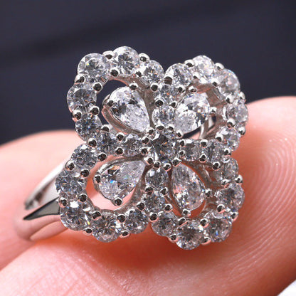 [Luna Brilliance]LOOP RING FULL MOTIF DIAMOND 16MM SILVE