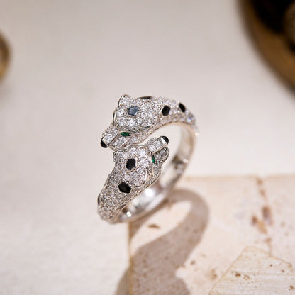[Luna Brilliance] PANTHERE DOUBLE HEADED FULL DIAMOND  RING