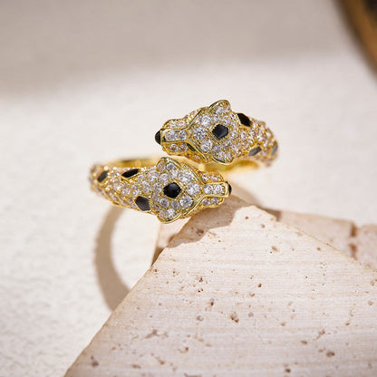 [Luna Brilliance] PANTHERE DOUBLE HEADED FULL DIAMOND  RING