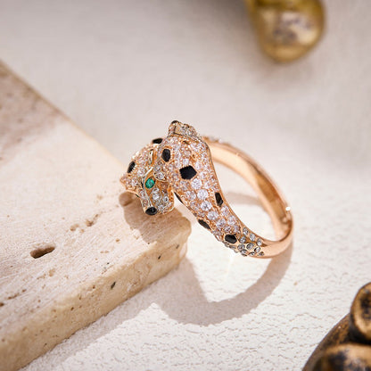 [Luna Brilliance] PANTHERE DOUBLE HEADED FULL DIAMOND  RING
