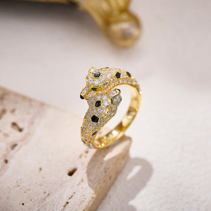 [Luna Brilliance] PANTHERE DOUBLE HEADED FULL DIAMOND  RING