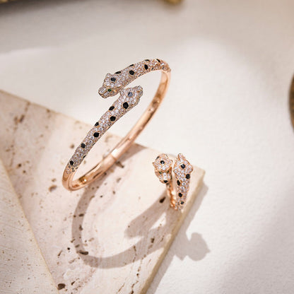 [Luna Brilliance] PANTHERE DOUBLE HEADED FULL DIAMOND  RING