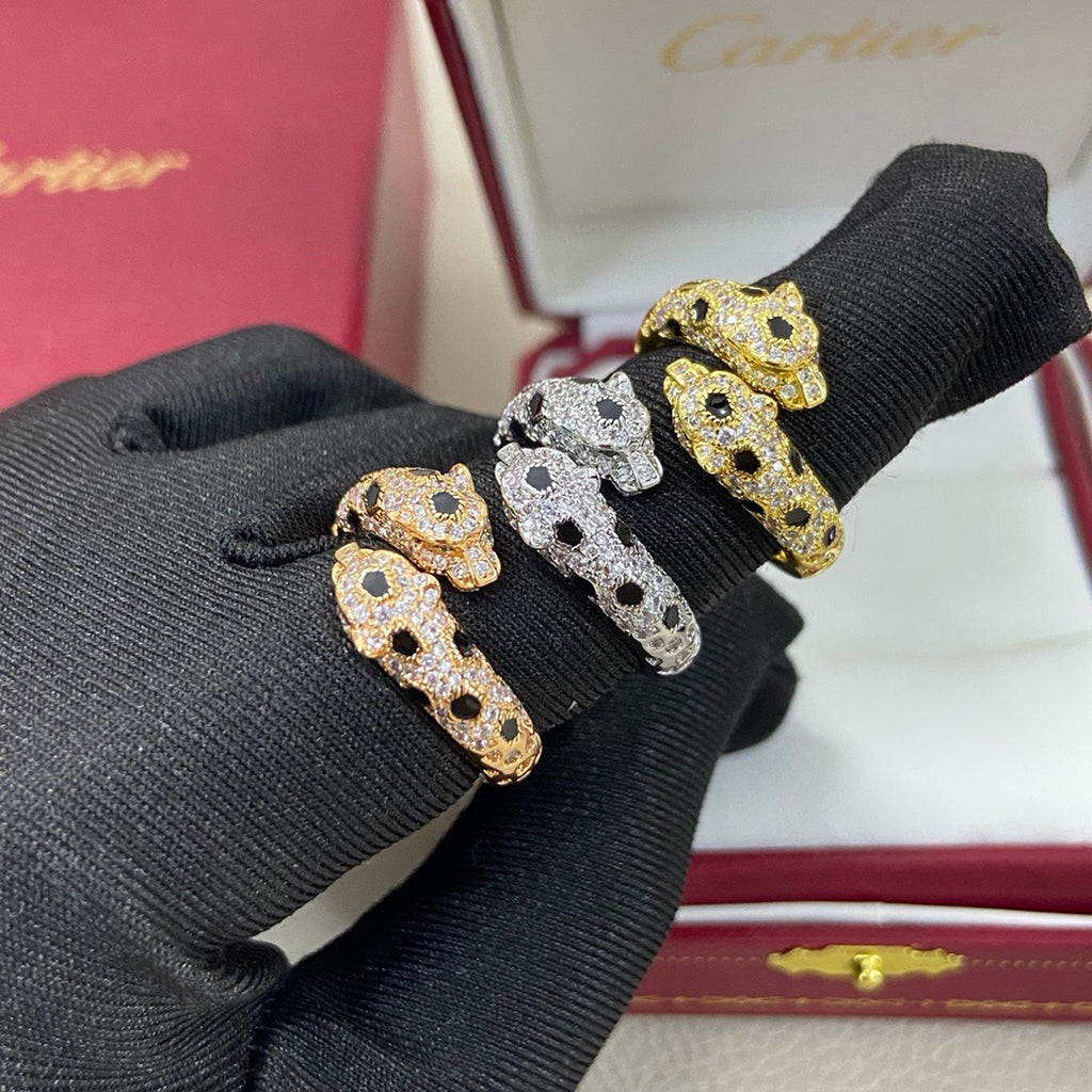 [Luna Brilliance] PANTHERE DOUBLE HEADED FULL DIAMOND  RING
