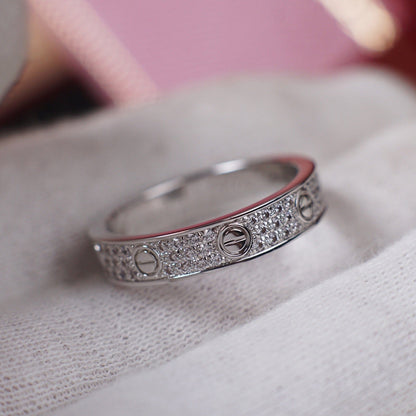 [Luna Brilliance] LOVE RING 4.0MM DIAMOND PAVED