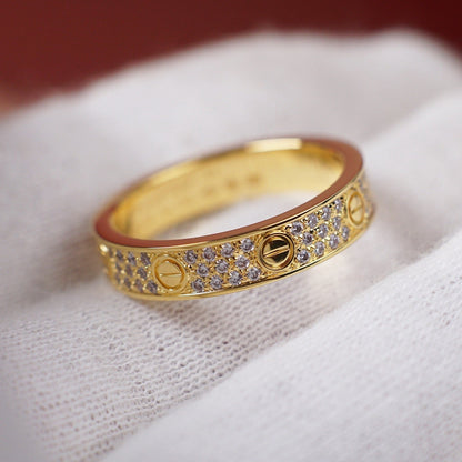 [Luna Brilliance] LOVE RING 4.0MM DIAMOND PAVED