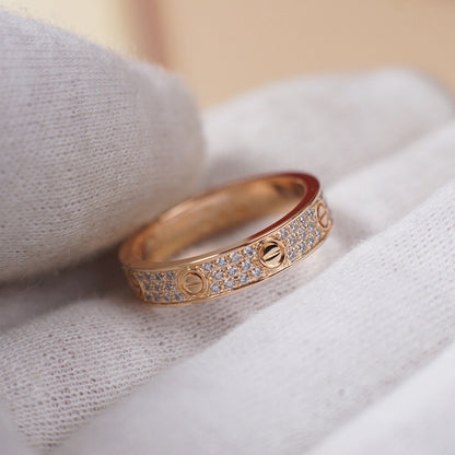 [Luna Brilliance] LOVE RING 4.0MM DIAMOND PAVED