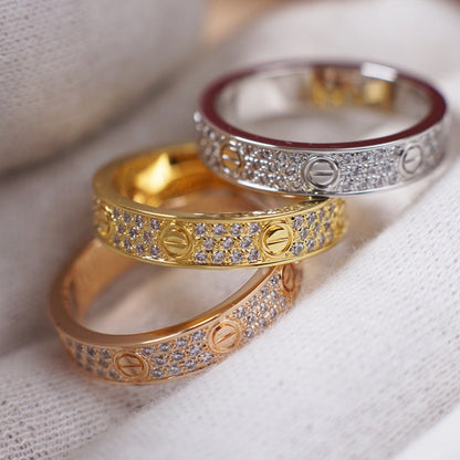 [Luna Brilliance] LOVE RING 4.0MM DIAMOND PAVED