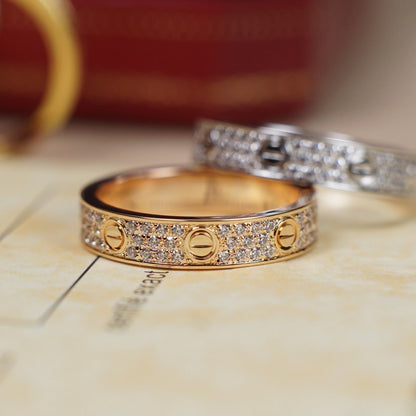 [Luna Brilliance] LOVE RING 4.0MM DIAMOND PAVED