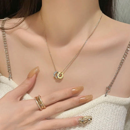 [Luna Brilliance] LOVE 6 DIAMOND PENDANT NECKLACE