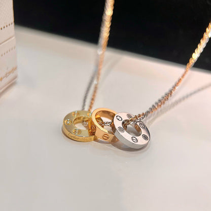 [Luna Brilliance] LOVE 6 DIAMOND PENDANT NECKLACE