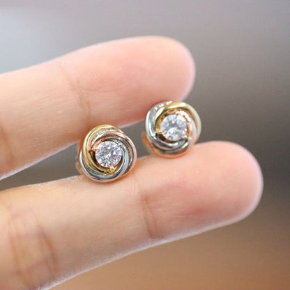 [Luna Brilliance] TRINITY STUD DIAMOND EARRINGS
