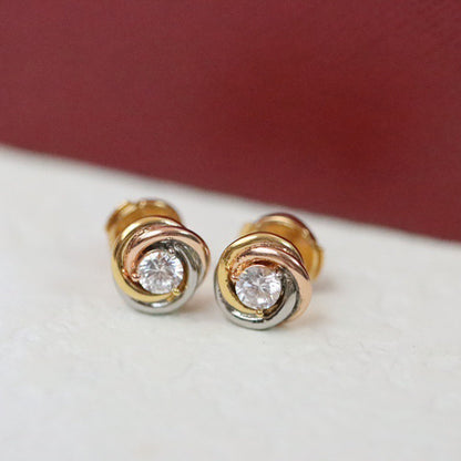 [Luna Brilliance] TRINITY STUD DIAMOND EARRINGS
