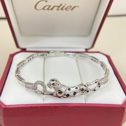 [Luna Brilliance] PANTHERE HALF DIAMOND ON CHAIN BRACELET
