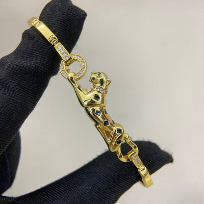 [Luna Brilliance] PANTHERE HALF DIAMOND ON CHAIN BRACELET