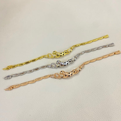 [Luna Brilliance] PANTHERE HALF DIAMOND ON CHAIN BRACELET