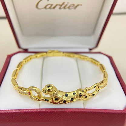 [Luna Brilliance] PANTHERE HALF DIAMOND ON CHAIN BRACELET