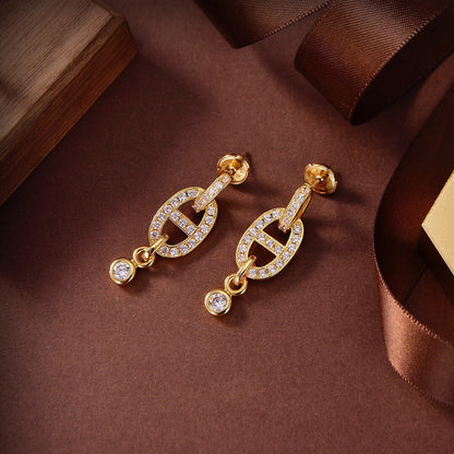 [Luna Brilliance]HM CHAINE DIAMOND EARRINGS