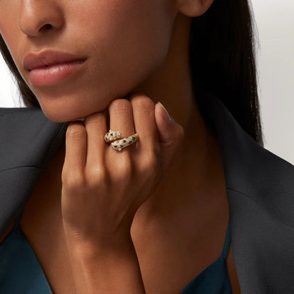 [Luna Brilliance] PANTHERE DOUBLE HEADED FULL DIAMOND  RING