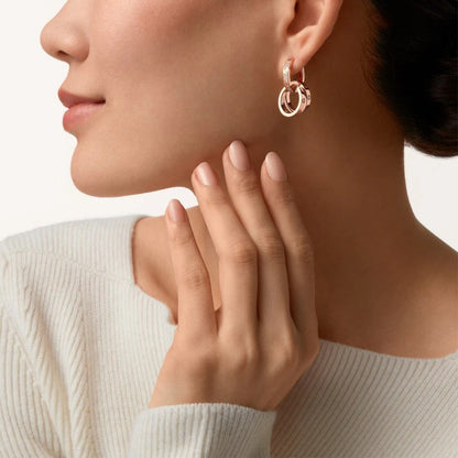 [Luna Brilliance] LOVE 3.3MM DANGLE HALF DIAMOND EARRINGS