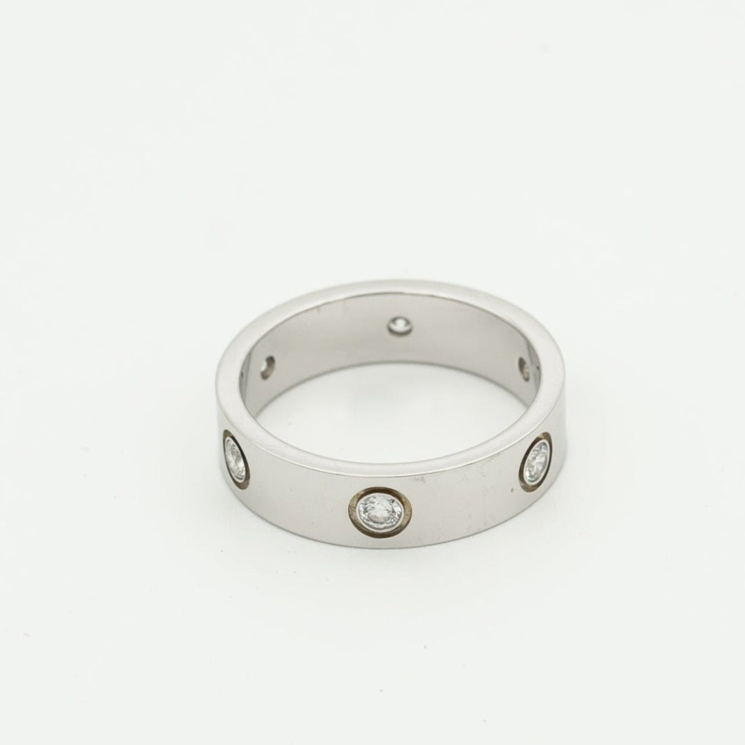 [Luna Brilliance]LOVE RING 5.5MM 6 DIAMONDS SILVER