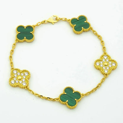 [Luna Brilliance] CLOVER 5 MOTIF MALACHITE BRACELET COLLECTION