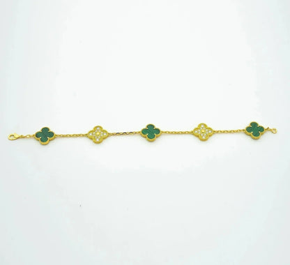 [Luna Brilliance] CLOVER 5 MOTIF MALACHITE BRACELET COLLECTION