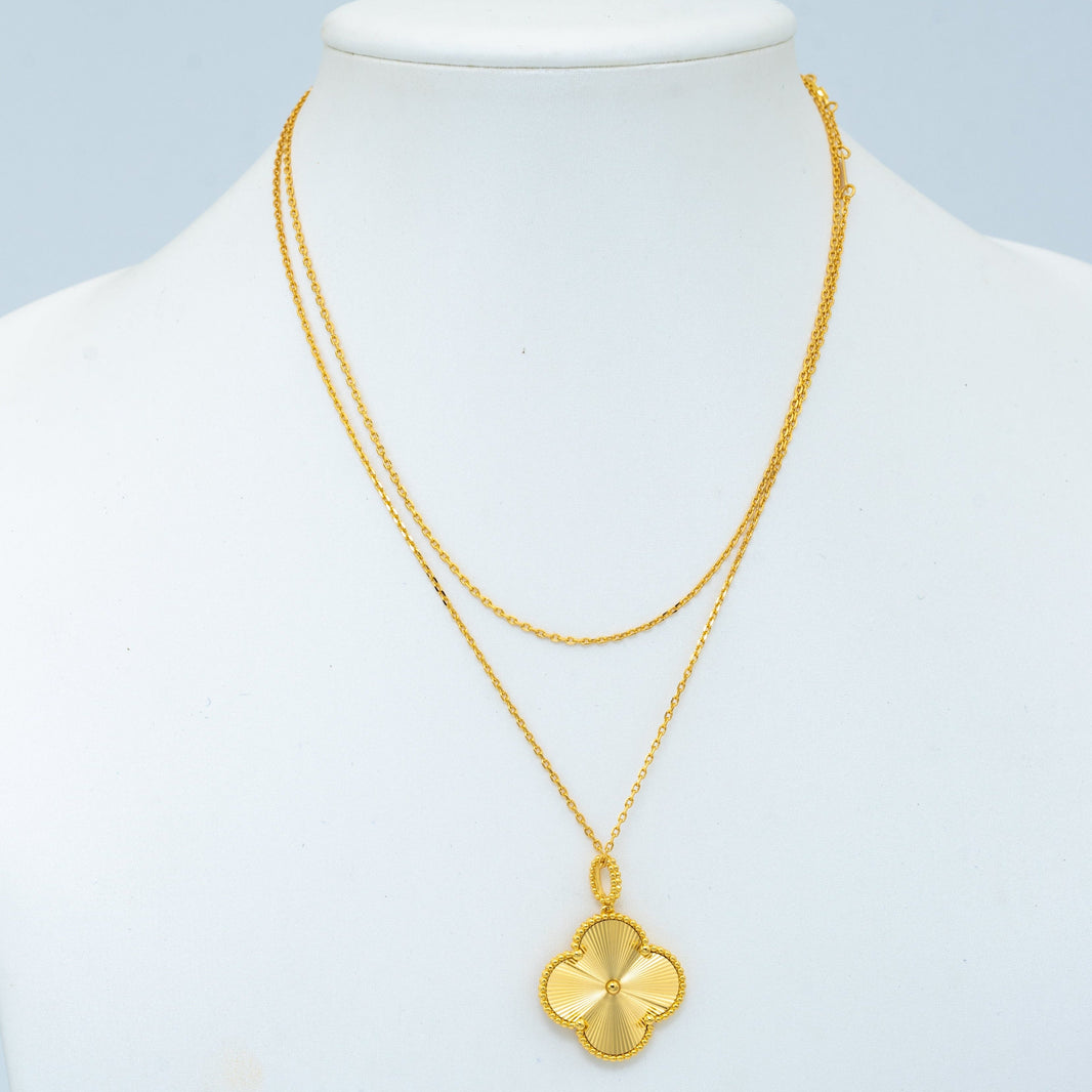 [Luna Brilliance]CLOVER 25MM PEDANT NECKLACE GOLD