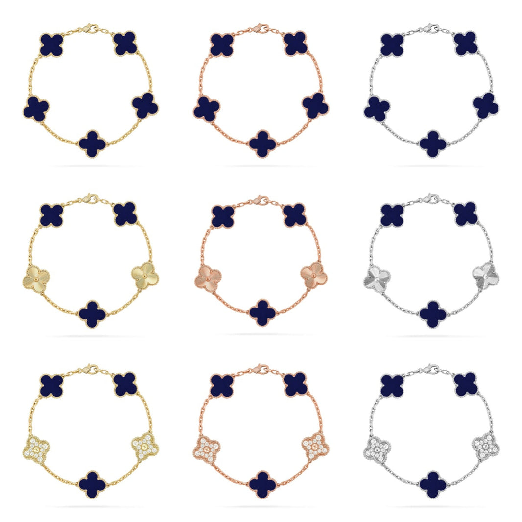 [Luna Brilliance]CLOVER 5 MOTIF LAPIS LAZULI BRACELET COLLECTION