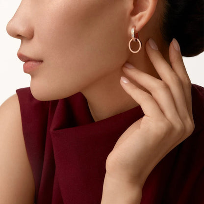[Luna Brilliance] LOVE 3.3MM DANGLE HALF DIAMOND EARRINGS