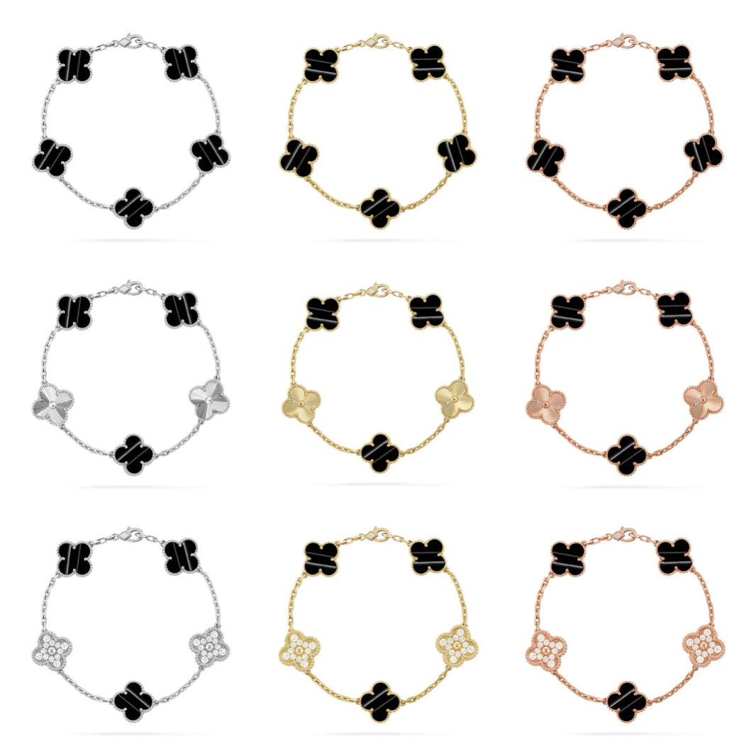 [Luna Brilliance] CLOVER 5 MOTIF PULSAR STONE BRACELET COLLECTION