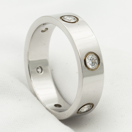 [Luna Brilliance]LOVE RING 5.5MM 6 DIAMONDS SILVER