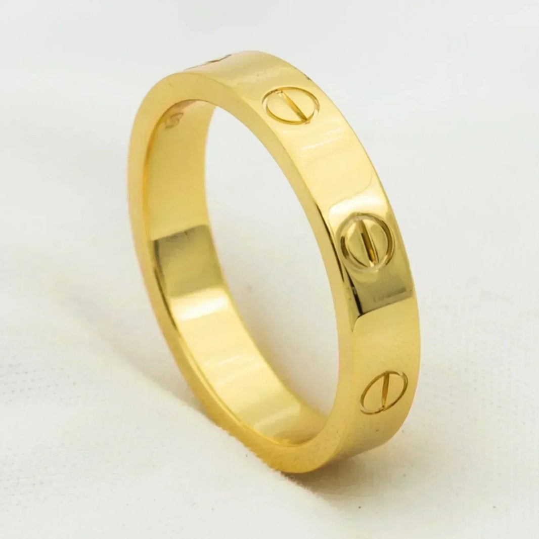 [Luna Brilliance]LOVE RING 4MM 1 DIAMOND GOLD