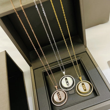 [Luna Brilliance]LUCKY MOVE MM NACRE BLANCHE DIAMOND NECKLACE