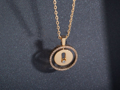 [Luna Brilliance]LUCKY MOVE PM NECKLACE PINK GOLD DIAMOND