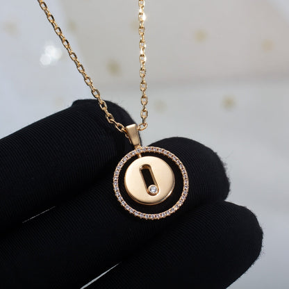 [Luna Brilliance]LUCKY MOVE PM NECKLACE PINK GOLD DIAMOND