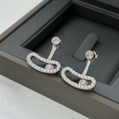 [Luna Brilliance]MOVE UNO SILVER DIAMOND EARRINGS