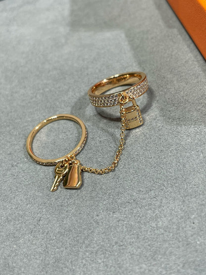 [Luna Brilliance]HM KELLY CLOCHETTE DOUBLE RING IN  WITH DIAMONDS