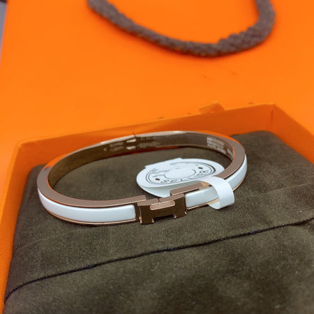 [Luna Brilliance]CLASSIC HM CLIC WHITE 8MM ENAMEL BRACELET