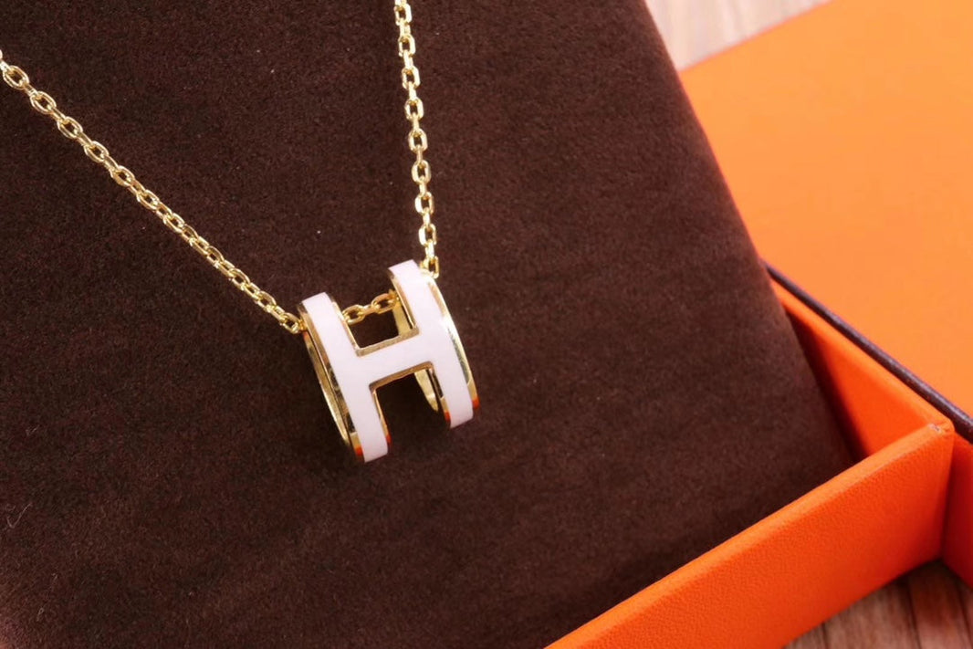 [Luna Brilliance]HM CLIC YELLOW ENAMEL GOLD NECKLACE