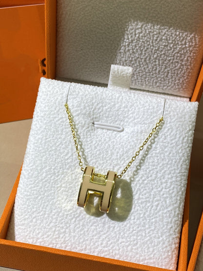 [Luna Brilliance]HM CLIC YELLOW ENAMEL GOLD NECKLACE