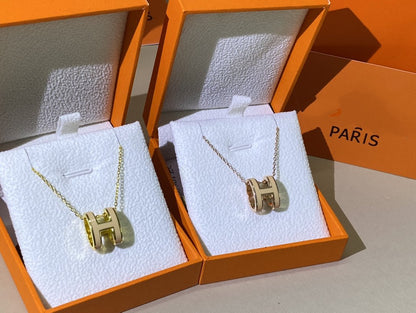 [Luna Brilliance]HM CLIC YELLOW ENAMEL GOLD NECKLACE