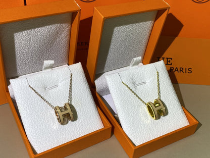 [Luna Brilliance]HM CLIC YELLOW ENAMEL GOLD NECKLACE