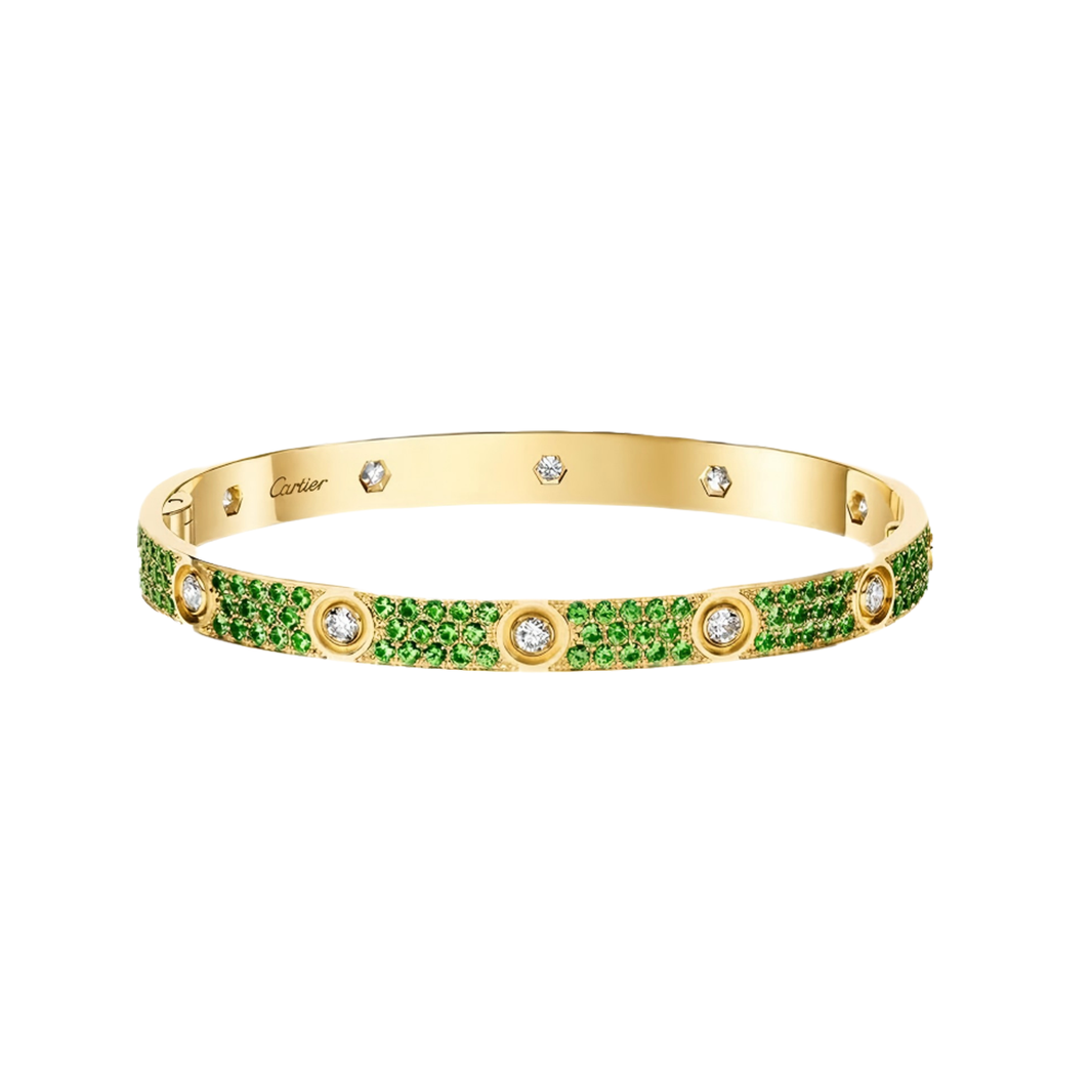 [Luna Brilliance]2026 PAVE GEMSTONE LOVE BRACELET 6.1MM 10 DIAMONDS