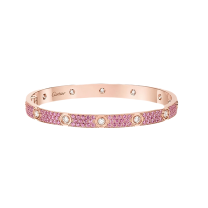 [Luna Brilliance]2026 PAVE GEMSTONE LOVE BRACELET 6.1MM 10 DIAMONDS