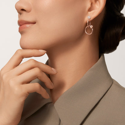 [Luna Brilliance] JUSTE HALF DIAMOND DOUBLE EARRINGS