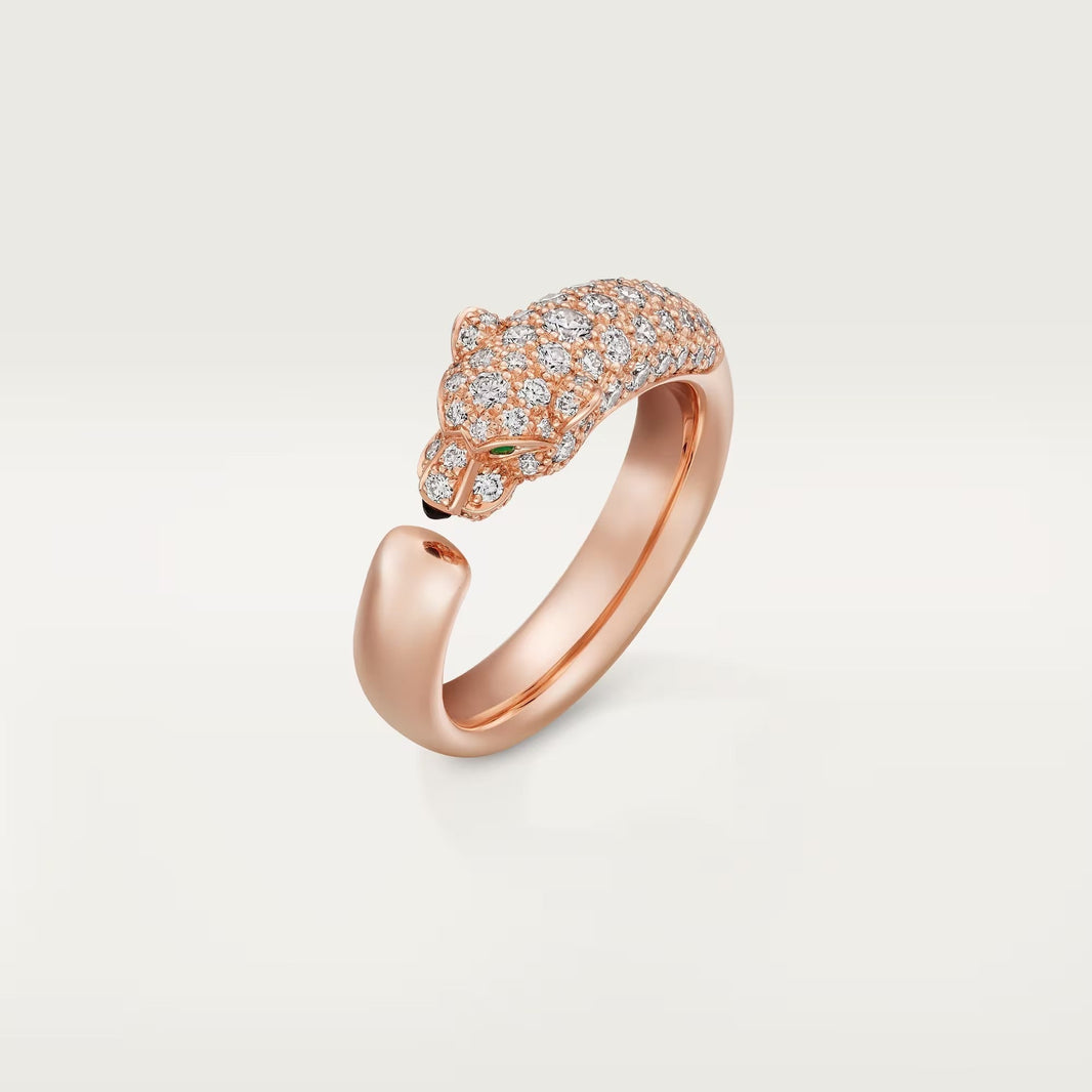 [Luna Brilliance] PANTHERE HALF DIAMOND SMALL RING
