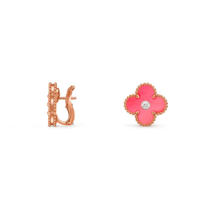 [Luna Brilliance]CLOVER 15MM MOP DIAMOND EARRINGS COLLECTION