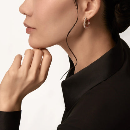 [Luna Brilliance] CLASH FULL DIAMOND MEDIUM EARRINGS