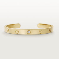 [Luna Brilliance] LOVE BRACELET 6.1MM 1 DIAMOND OPEN CUFF
