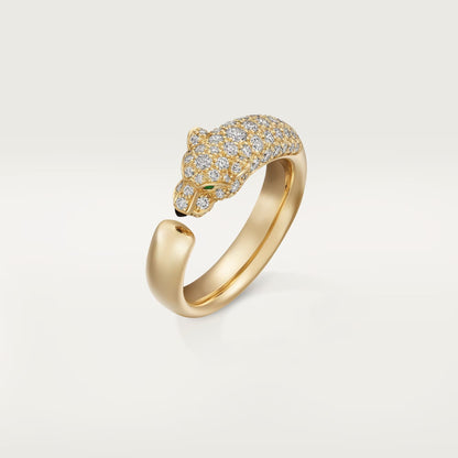 [Luna Brilliance] PANTHERE HALF DIAMOND SMALL RING